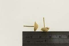 14K Yellow Gold Conch Sea Shell Beach Ocean Motif Stud Earrings