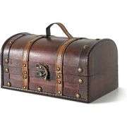 Wooden Treasure Chest Leather Handle