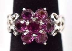 Fantastic 925 Flower Ring with Pink Gemstones