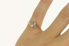 14K Yellow Gold Art Deco Filigree Ornate Promise Ring