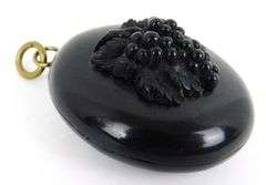 Victorian Vulcanite Mourning Locket with Hair
