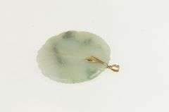 14K Yellow Gold Jadeite Pisces Astrology Sign Medallion Pendant