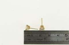 14K Yellow Gold 1.00 Ctw Princess Diamond Solitaire Stud Earrings