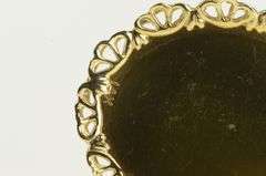 14K Yellow Gold 1960's Green Chalcedony Clover Filigree Pendant