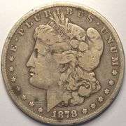 1878 8TF Morgan Silver Dollar, Circulated.