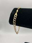 13.7g 14k Two Toned Gold Bracelet, 8.5in, 8.5mm Cuban