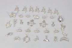 Sterling Silver Vintage Animal Pendant Assortment Various Sizes & Styles (34 Pendant Lot)