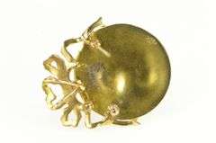 14K Yellow Gold Art Nouveau Cloisonne Enamel Ornate Pendant/Pin