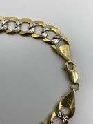 13.7g 14k Two Toned Gold Bracelet, 8.5in, 8.5mm Cuban