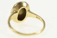 14K Yellow Gold Oval Victorian Domed Engagement Setting Ring