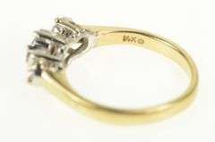 14K Yellow Gold 0.50 Ctw Diamond Flower Cluster Engagement Ring