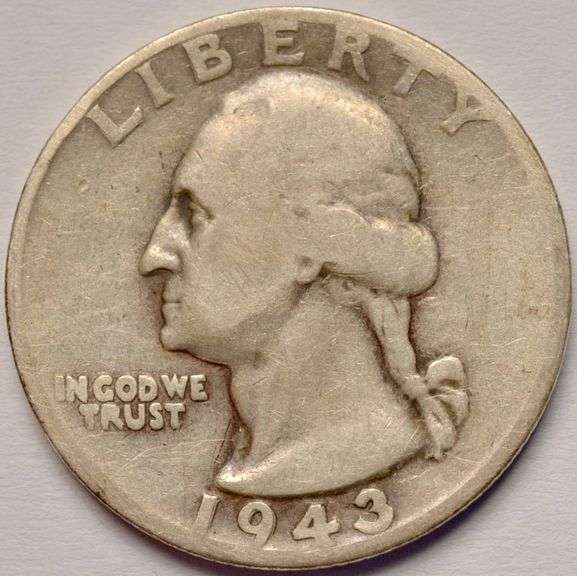 1943-S Double Die Obverse Washington Quarter, Circulated.