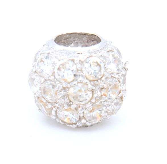 18kt White gold CZ ball pendant