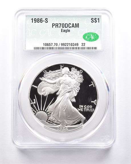 PR70 DCAM 1986-S American Silver Eagle CAC CACG