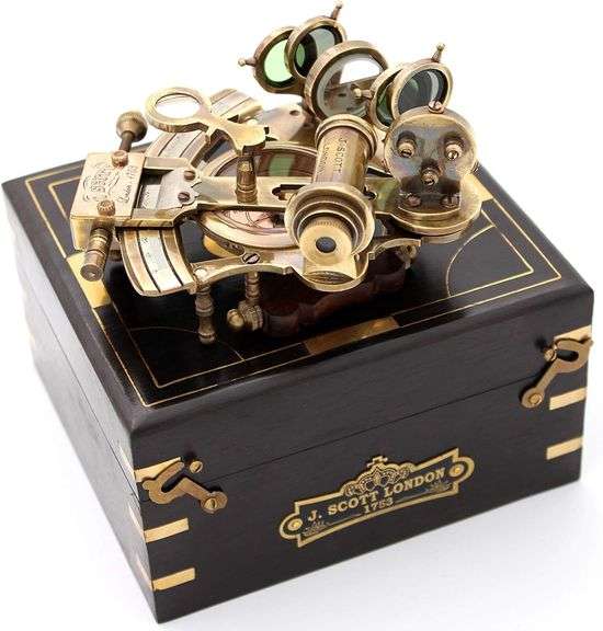 Classic Brass Sextant with Compass