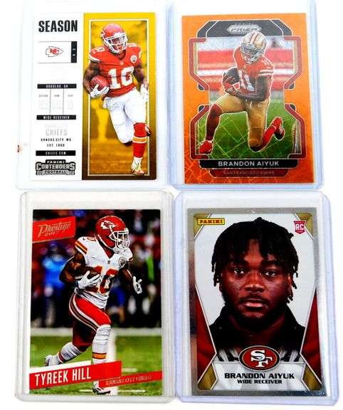 2 Chiefs & 2 49er's Football Cards