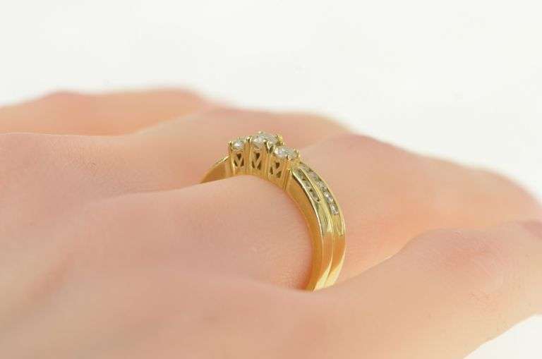 14K Yellow Gold 0.50 Ctw Diamond Engagement Bridal Set Ring
