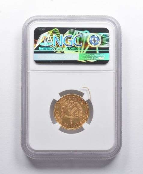 AU58 1915 Cuba Gold 5 Pesos NGC