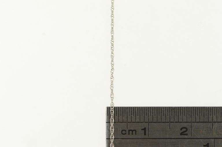 10K White Gold 0.6mm Rolling Cable Link Vintage Chain Necklace
