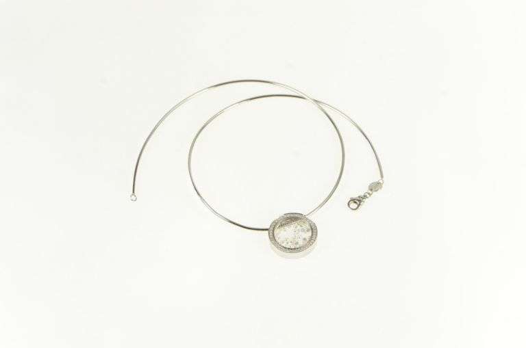 18K White Gold 1.25 Ctw Movado Diamond Capsule Chain Necklace