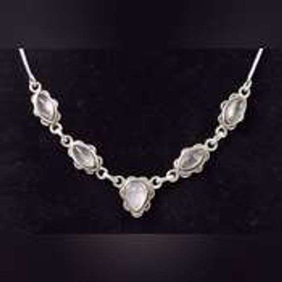 Beautiful 925 Festoon Style Gemstone Necklace