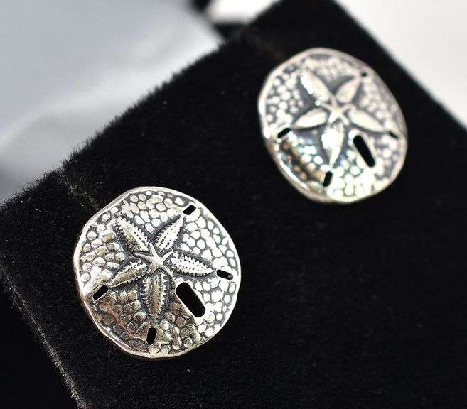 Sterling Silver Sea dollar Stud Earrings