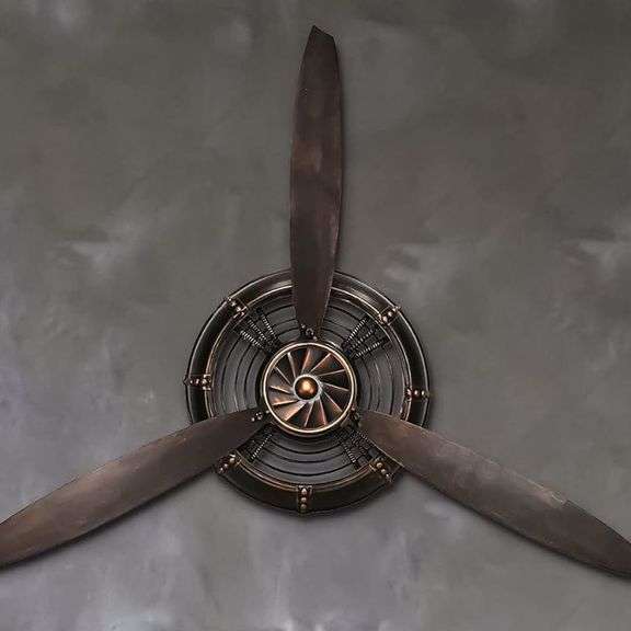Vintage Aviator Metal Airplane Propeller Wall Decor