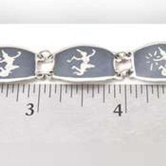 Fancy 925 SIAM Black Enamel Thia Dancer Bracelet