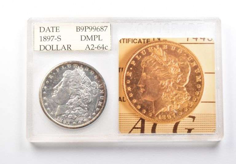 A2-64c DMPL 1897-S Morgan Silver Dollar Accugrade