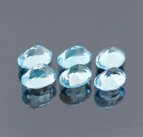 Matched! 6 piece 14.65ct full fire sky blue Topaz set