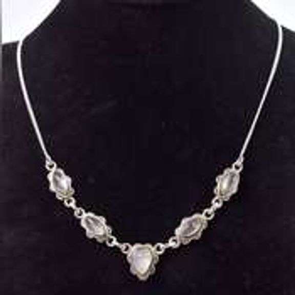 Beautiful 925 Festoon Style Gemstone Necklace