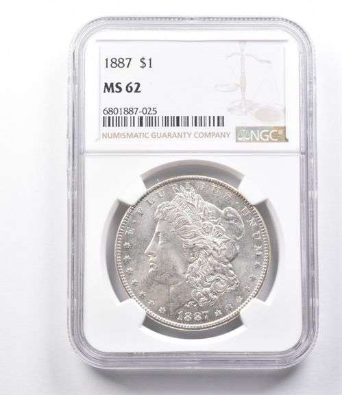 MS62 1887 Morgan Silver Dollar NGC Beautifully Toned