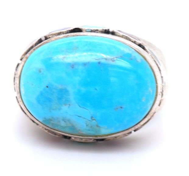 Vintage 925 sterling silver Turquoise ring