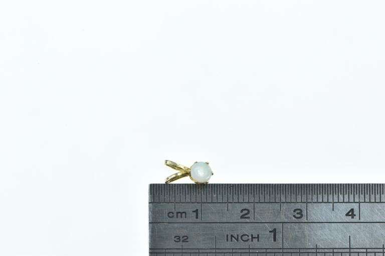 9K Yellow Gold Vintage Round Opal Solitaire Simple Charm/Pendant