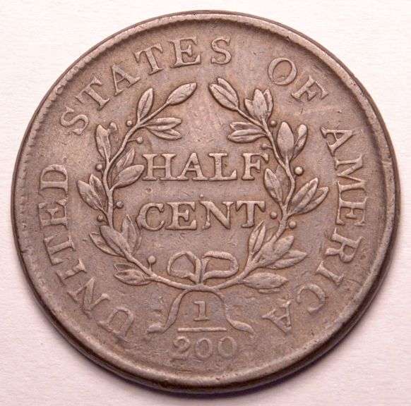 1806 Draped Bust Half Cent Small 6 No Stems