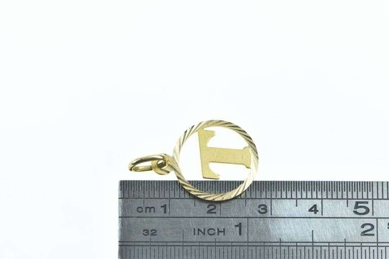 18K Yellow Gold T Letter Initial Monogram Name Charm/Pendant