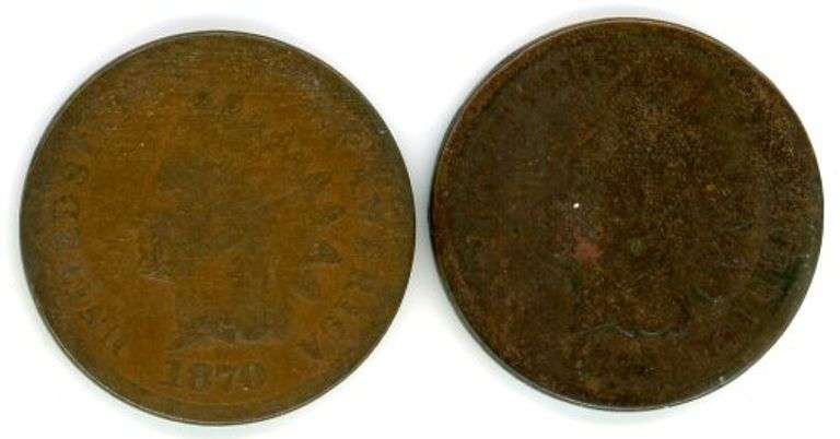 Two Different Indian Head Cents: 1870 & 1871