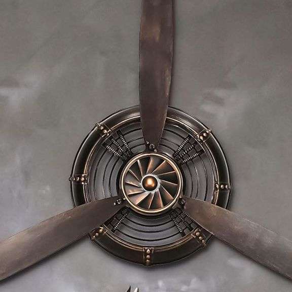 Vintage Aviator Metal Airplane Propeller Wall Decor