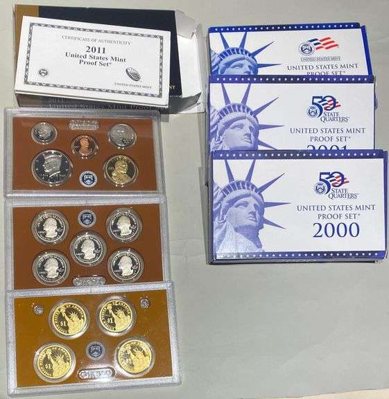 2000 2001 2005 2011 US Proof Sets