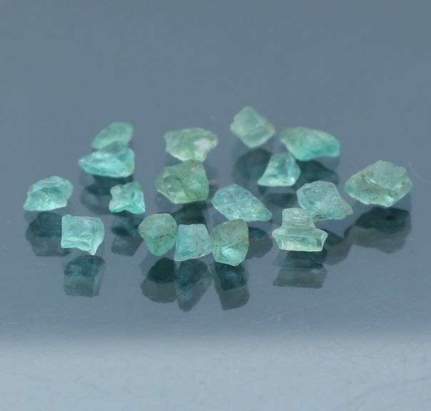 Uncut untreated 9.74ct Paraiba blue Apatite parcel