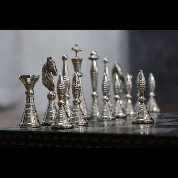 Legacy Handcrafted Brass Tribal Chess Set