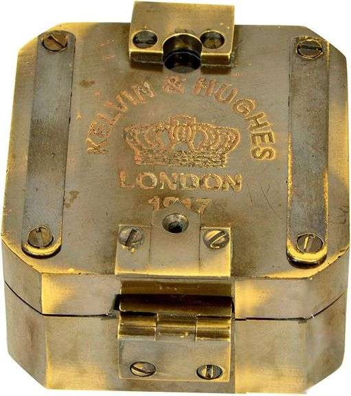 Vintage Kelvin & Hughes 1917 Brass Mining Compass