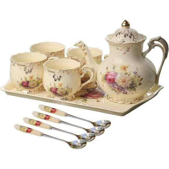 Vintage Blossoms Ivory Tea Set