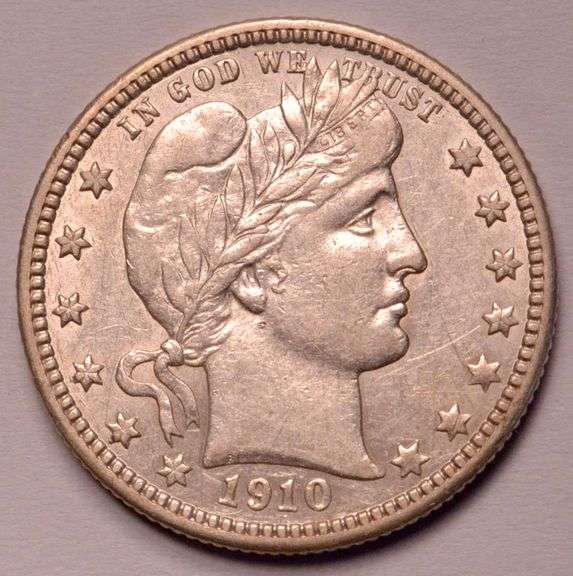 1910-D Barber Quarter, Circulated.