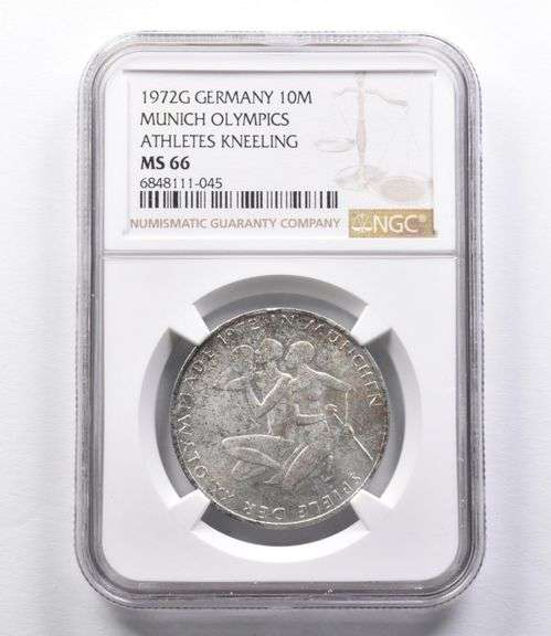 MS66 1972 G Germany 10 Marks Munich Olympics NGC Beautifully Toned