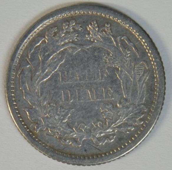 Blazing near Mint 1870 Liberty Seated Half Dime. Flashy