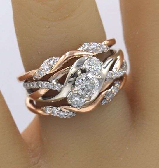 14kt two tone gold 0.50ctw diamond wedding set