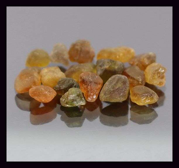 Excellent 13.02ct mixed uncut Imperial Tourmaline set