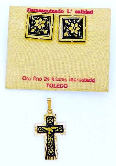 Collection of Vintage Damascene Jewelry from Spain