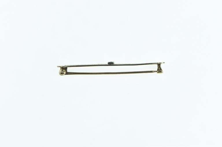 10K Yellow Gold Art Deco Filigree Diamond Ornate Bar Pin/Brooch